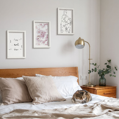 Lot de 3 tableaux Fleurs et famille dans un design minimaliste