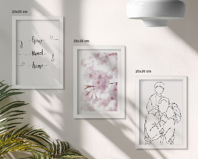 Lot de 3 tableaux Fleurs et famille dans un design minimaliste