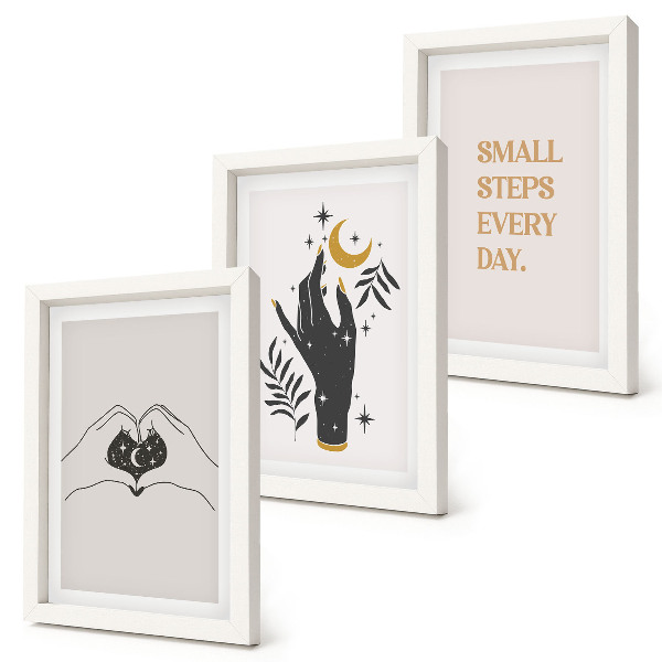 Mur de cadres Illustrations minimalistes inspirant un texte bohème