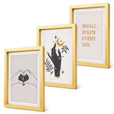 Mur de cadres Illustrations minimalistes inspirant un texte bohème
