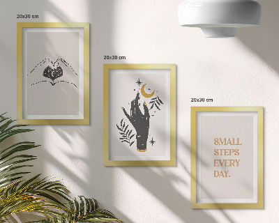 Mur de cadres Illustrations minimalistes inspirant un texte bohème