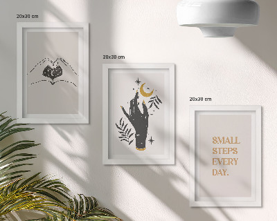 Mur de cadres Illustrations minimalistes inspirant un texte bohème
