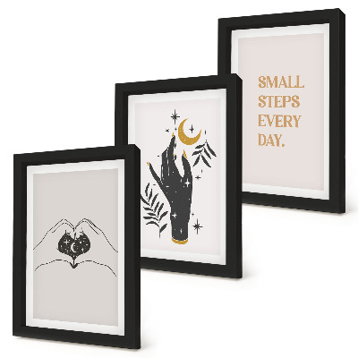 Mur de cadres Illustrations minimalistes inspirant un texte bohème