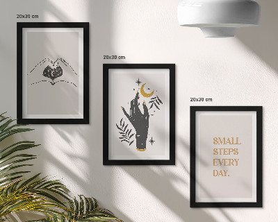 Mur de cadres Illustrations minimalistes inspirant un texte bohème