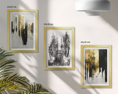 Mur de cadres Contraste entre abstractions, portraits et architecture