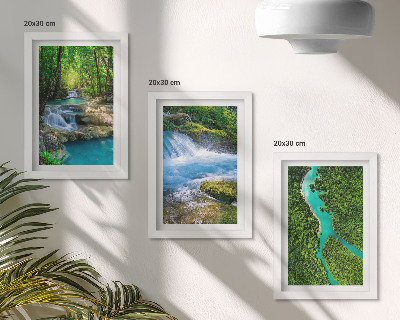 Lot de 3 tableaux Forêts verdoyantes et eaux cristallines des rivières
