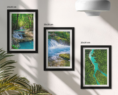Lot de 3 tableaux Forêts verdoyantes et eaux cristallines des rivières