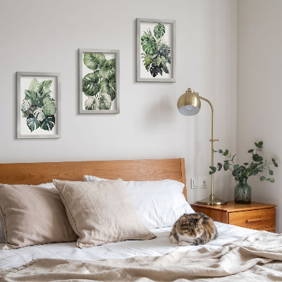 Mur de cadres Aquarelles de feuilles vertes de plantes tropicales
