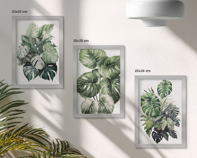 Mur de cadres Aquarelles de feuilles vertes de plantes tropicales