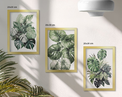 Mur de cadres Aquarelles de feuilles vertes de plantes tropicales