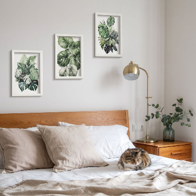 Mur de cadres Aquarelles de feuilles vertes de plantes tropicales