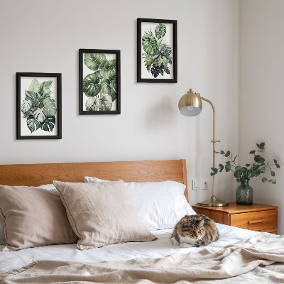 Mur de cadres Aquarelles de feuilles vertes de plantes tropicales