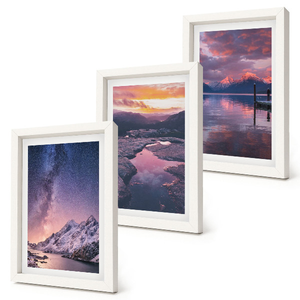 Lot de 3 tableaux Montagnes et eau dans de magnifiques paysages naturels