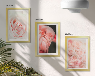 Ensemble de 3 tableaux Rose pastel et flamant rose dans des nuances délicates