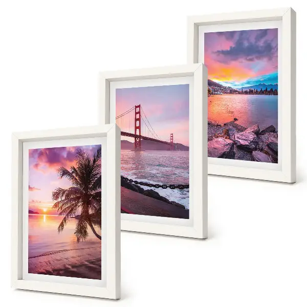 Tableaux couchers de soleil sur le pont et paysage aquatique lot de 3 pièces