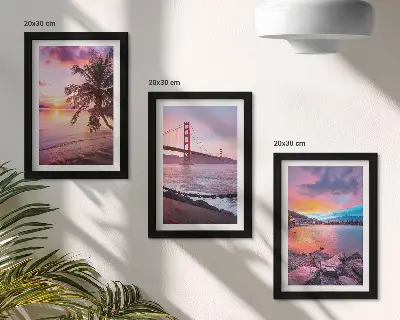 Tableaux couchers de soleil sur le pont et paysage aquatique lot de 3 pièces