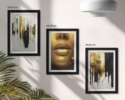 Ensemble de 3 tableaux Peinture abstraite et portrait d'une femme