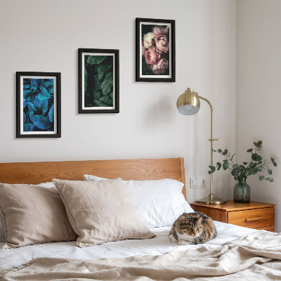 Mur de cadres Feuilles et fleurs de différentes couleurs