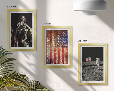 Ensemble de 3 tableaux Symboles nationaux américains Drapeau des États-Unis