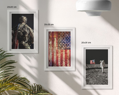 Ensemble de 3 tableaux Symboles nationaux américains Drapeau des États-Unis