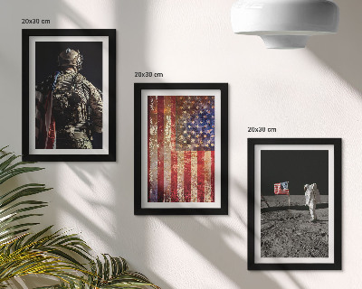 Ensemble de 3 tableaux Symboles nationaux américains Drapeau des États-Unis