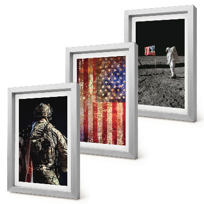 Ensemble de 3 tableaux Symboles nationaux américains Drapeau des États-Unis