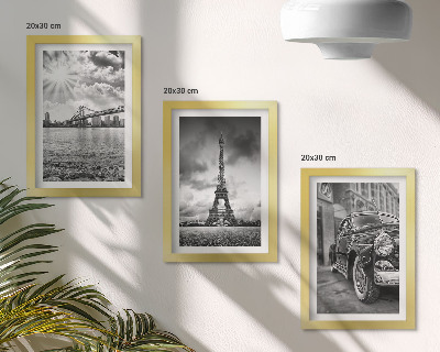 Lot de 3 tableaux Vues de la ville, ponts, tour Eiffel, voiture de collection