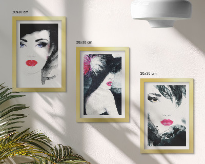 Mur de cadres Portraits peints de femmes aux lèvres expressives