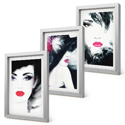 Mur de cadres Portraits peints de femmes aux lèvres expressives