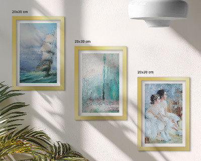 Ensemble de 3 tableaux Portrait abstrait de danseurs sur un navire en mer