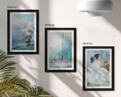Ensemble de 3 tableaux Portrait abstrait de danseurs sur un navire en mer