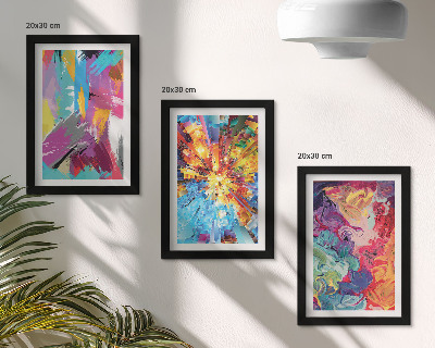 Mur de cadres Peintures abstraites colorées aux motifs dynamiques
