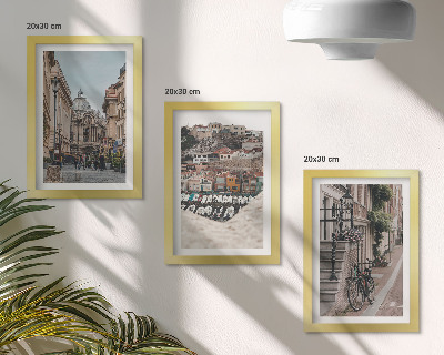 Lot de 3 tableaux Rues charmantes de la ville offrant des vues sur le port et les bâtiments