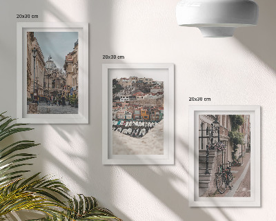 Lot de 3 tableaux Rues charmantes de la ville offrant des vues sur le port et les bâtiments