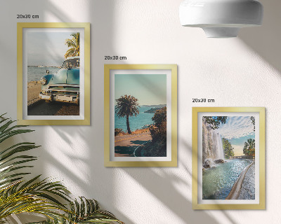 Mur de cadres Paysages de vacances avec palmiers et cascade