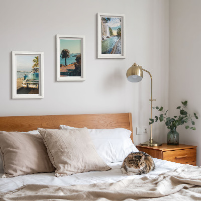 Mur de cadres Paysages de vacances avec palmiers et cascade