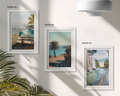 Mur de cadres Paysages de vacances avec palmiers et cascade