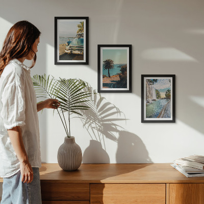 Mur de cadres Paysages de vacances avec palmiers et cascade