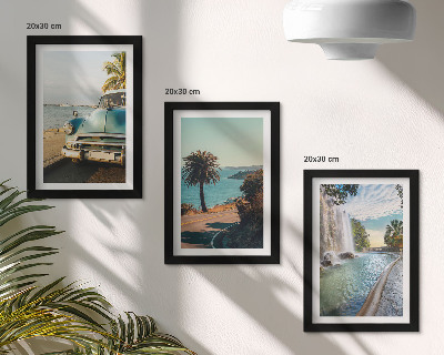 Mur de cadres Paysages de vacances avec palmiers et cascade