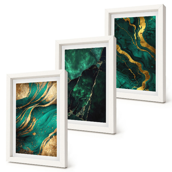 Lot de 3 tableaux Motifs de pierre abstraits élégants
