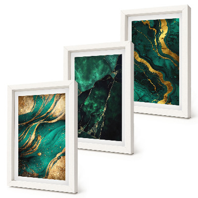 Lot de 3 tableaux Motifs de pierre abstraits élégants