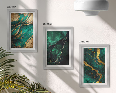 Lot de 3 tableaux Motifs de pierre abstraits élégants