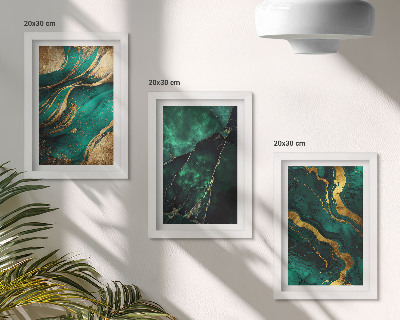 Lot de 3 tableaux Motifs de pierre abstraits élégants