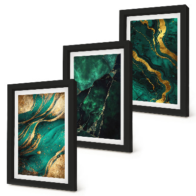 Lot de 3 tableaux Motifs de pierre abstraits élégants