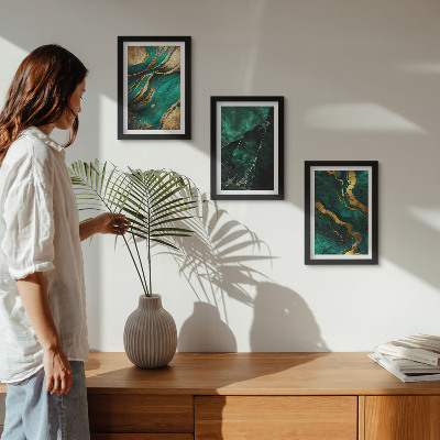 Lot de 3 tableaux Motifs de pierre abstraits élégants