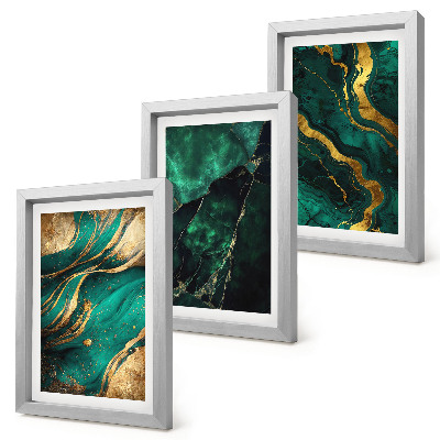Lot de 3 tableaux Motifs de pierre abstraits élégants