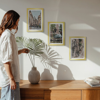 Ensemble de 3 tableaux Vue paisible des bâtiments de la ville