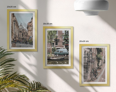 Ensemble de 3 tableaux Vue paisible des bâtiments de la ville