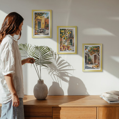 Mur de cadres Agrumes dans un jardin ensoleillé