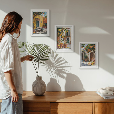 Mur de cadres Agrumes dans un jardin ensoleillé